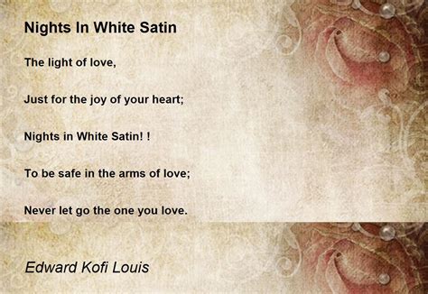 nights in white satin poem.